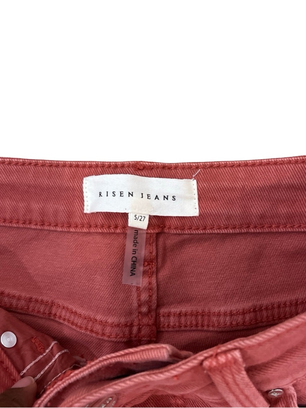 Risen Jeans Wide Leg Flare Cropped Jeans in Rust Size 5/27 - Picture 4 of 7